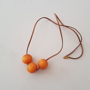 Orange Necklace, Long Necklace, Orange Long Necklace, Minimalist Long Necklace, Minimalist Necklace, Handmade Gift for Her, Unique Gift