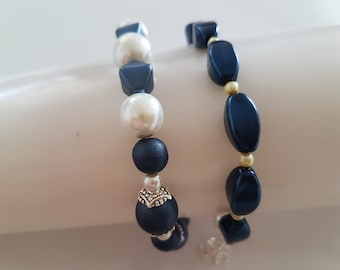 Bracelet Chic, Bracelet Bleu, Bracelet Bleu Blanc, Bracelet Bleu Marine, Cadeau Pour Elle, Unique Bracelet, Cadeau Pour Femme