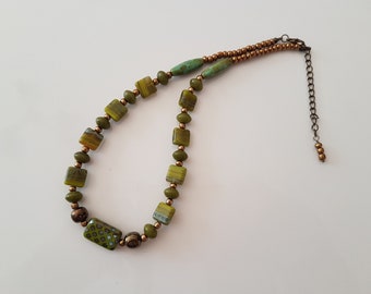 Green Olive Moss Necklace, Unique Handmade Necklace, Unique Present, Gift For Mother, Gift For Daughter