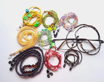 Chaine A Lunettes En Perles En Verre, Cordon De Lunettes En Perles, Chaine De Lunettes, Lanière De Lunettes, Ficelle Pour Les Lunettes
