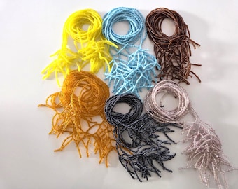 Collier Noir, Marron, Rose Pâle, Bleu, Jaune De Perles De Rocailles, Cadeau Pour Femme, Cadeau Unique Fait Main, Cadeau