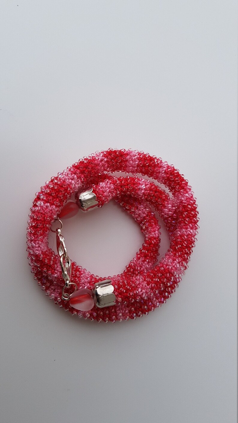 Crocheted With Little Transparent Beads Ladies Wallet Coin Purse Red Pink Clutch Kissing Clasp Card Holder Gift For Her Gift For Women