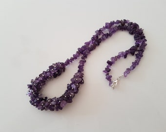 Necklace, Purple Necklace, Violet Necklace, Amethyst Chip Necklace, Gift for Wife, Unique Handmade Gift, Gift for Mother, Gift for Sister