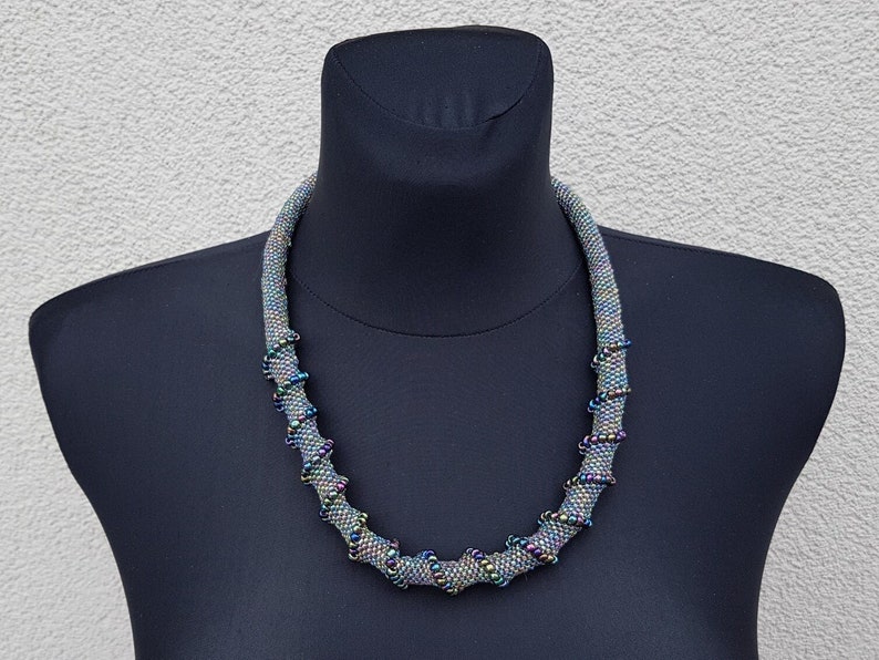 Collier, Collier Multicolore, Collier Perles Rocailles Multicolores, Perle Rocaille Multicolore Claire Et Sombre, Cadeau, Cadeau Pour Elle