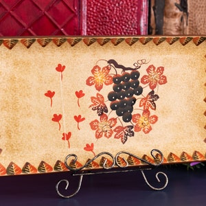 Italian Platter Ceramic Large Appetizer Dish Rectangular Retro Centerpiece Party Snack Fruit Tray Wedding Bridal Gift Dinner Party Decor