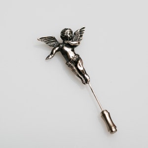 Engel Pin Brosche Wächter Celestial Sein Massiv Sterling Silber Hut Pin Kommunion Katholischer Glaube Biblisches Gebet Geschenk - Aleks Schmuck