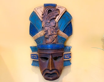 手彫りのグロマスク：アフリカの部族の壁装飾、ヴィンテージフォーク