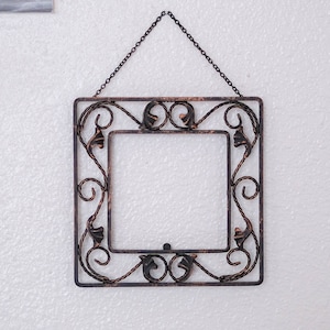 6&quot;x 6&quot; Photo Copper Frame Ornate Accent Heavy Square Vintage Art Geometric Rustic Wall Decor Wedding Photo Birthday Housewarming Gift Idea