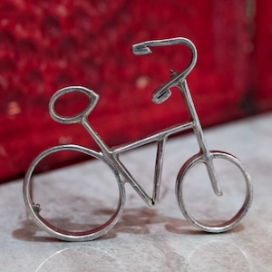 Grote Sterling fiets broche sport speler Pin Solid Sterling Silver Trainer Gift nostalgische afstuderen leraar fiets Rider idee van de verjaardagsgift