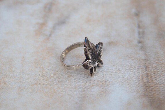 Sterling Ring Leaf Maple Solid Sterling Silver Ox… - image 3