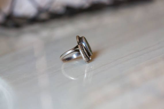 Sterling Ring | Vintage Solid Silver Natural Aged… - image 2