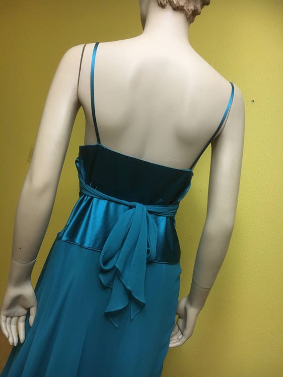 Turquoise Formal Dress Emerald Green Gown Silver … - image 5