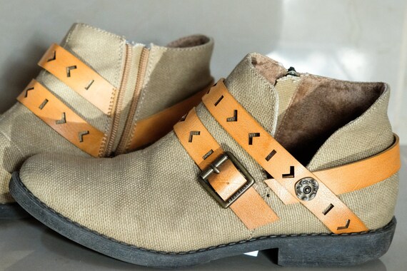 Canvas Boots Western Festival Costume Shoes Count… - image 7
