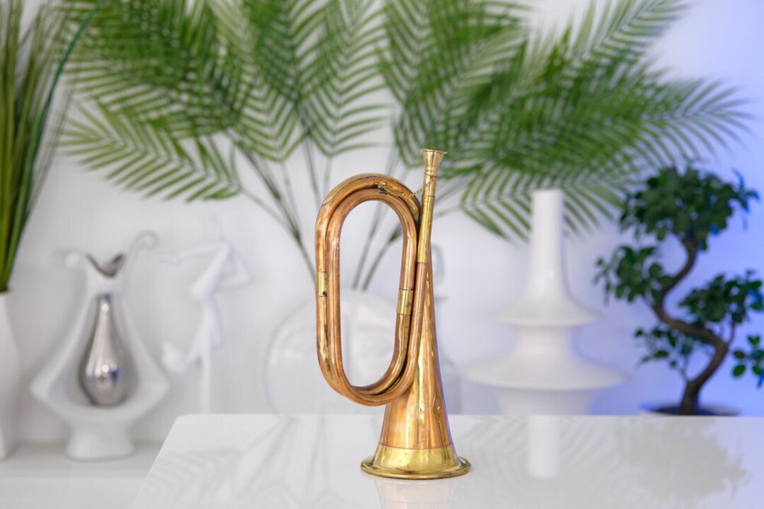 Vintage Horn Copper Brass Bugle Military Cavalry Army Military Command ...