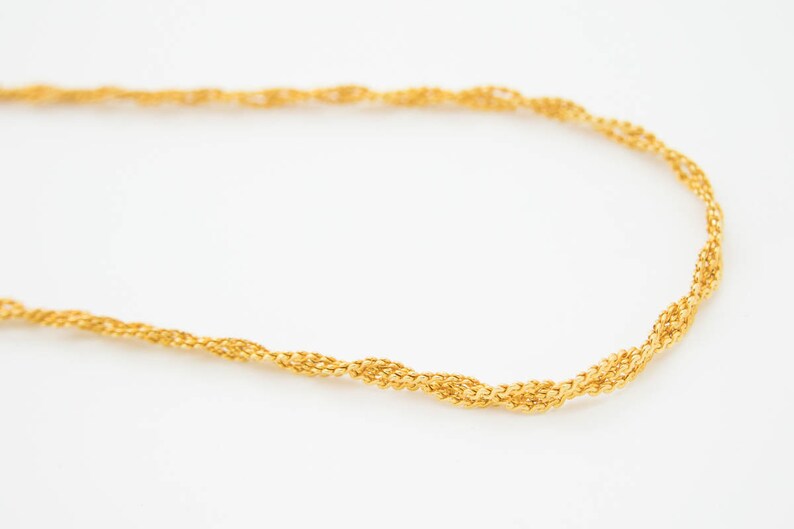 Gold Plated Chain Twisted Rope Vintage Shiny Classic Everyday Wear Elegant Braided Multi Strand Statement Gold Unisex Necklace Aleks Jewelry