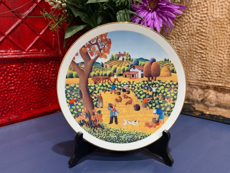 Signed Porcelain Plate Wall Decor Harvest Life On The Farm Display Fireplace Mantel Art Curio Cabinet Decor Coffee Shop Wall Art Collectible Art Collectibles Collectibles Kromasol Com