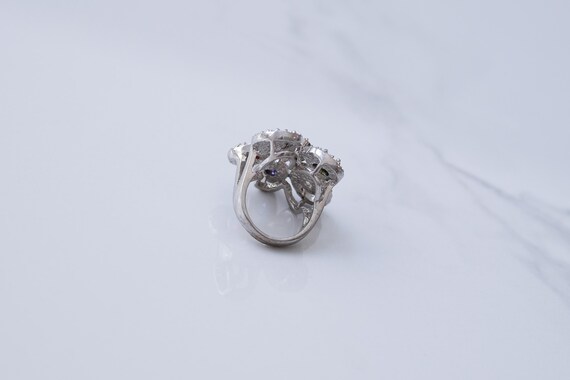 Large Flower Ring Multicolor Statement Boho Fashi… - image 3