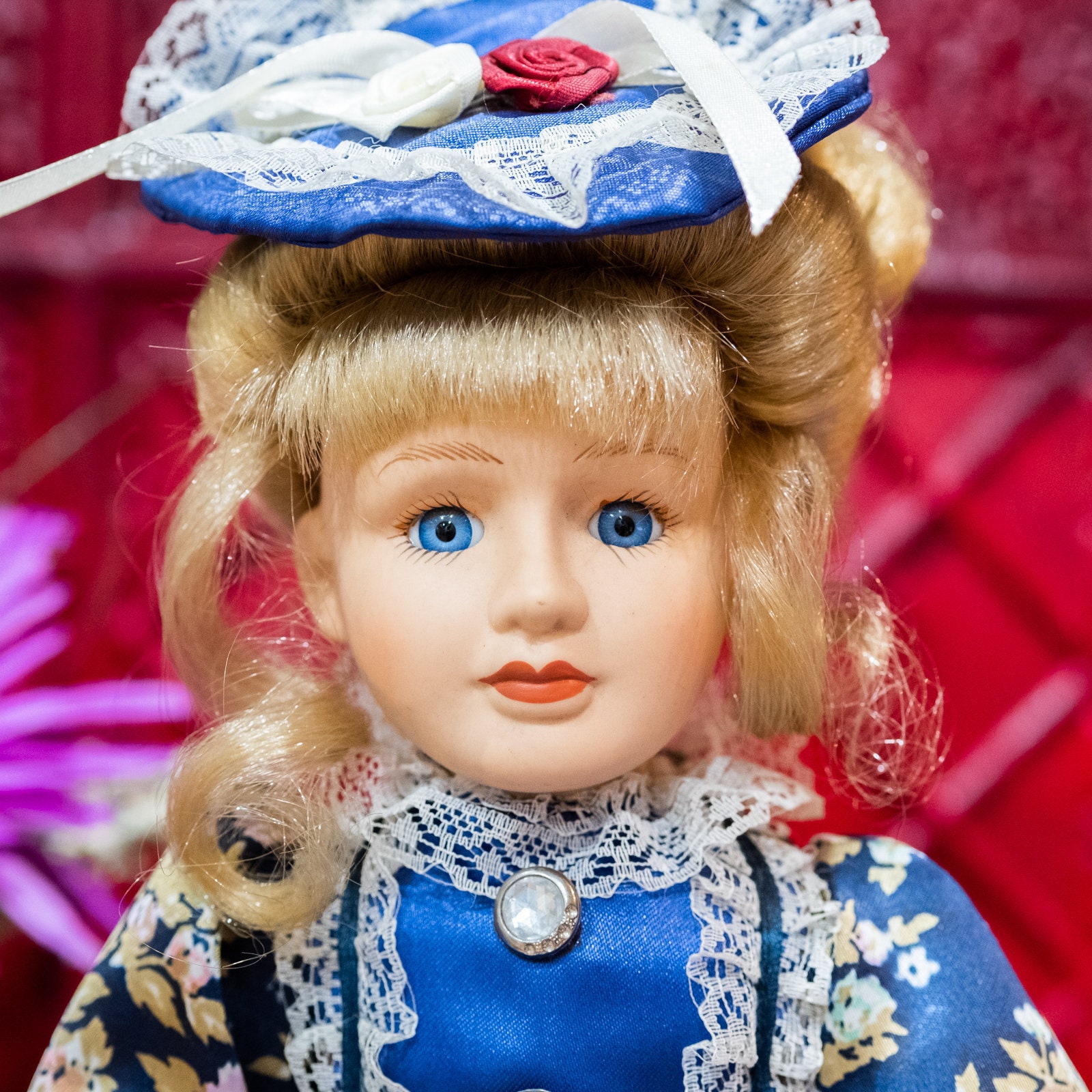 Tall Collectible Doll 1970 Blue Eyes Hand Crafted Blonde 17