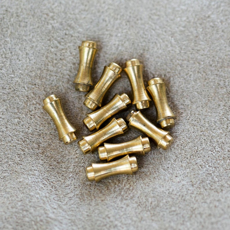 Antique Gold Tone Old Stock Vintage Clutches Raw Brass Hat Pin Bullets Stick Pin Back Ends 11mm Brass Pin End 4 Piece