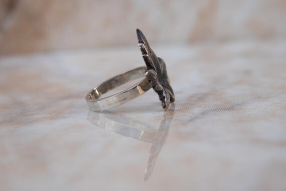 Sterling Ring Leaf Maple Solid Sterling Silver Ox… - image 6