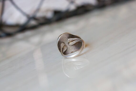 Sterling Ring | Vintage Solid Silver Natural Aged… - image 5