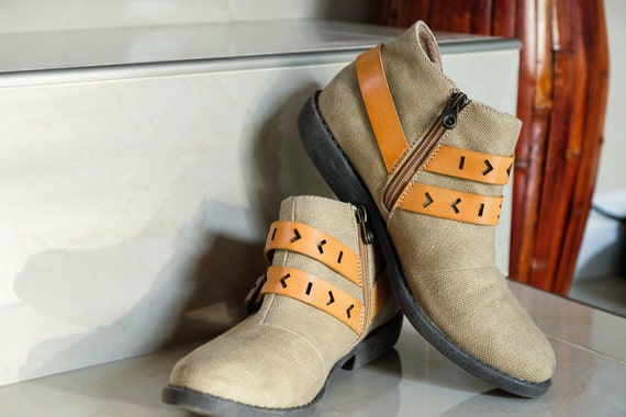 Canvas Boots Western Festival Costume Shoes Count… - image 5