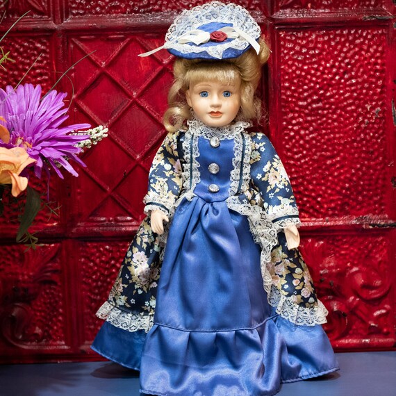 Tall Collectible Doll 1970 Blue Eyes Hand Crafted Blonde 17