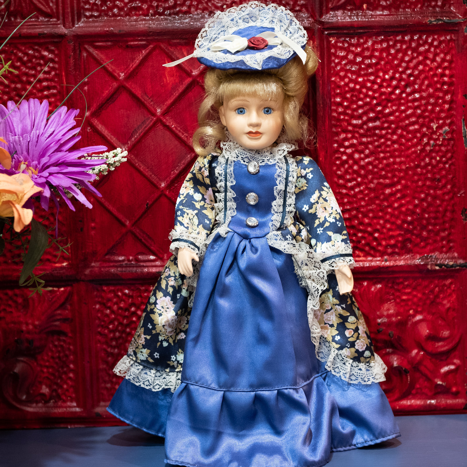 Tall Collectible Doll 1970 Blue Eyes Hand Crafted Blonde 17