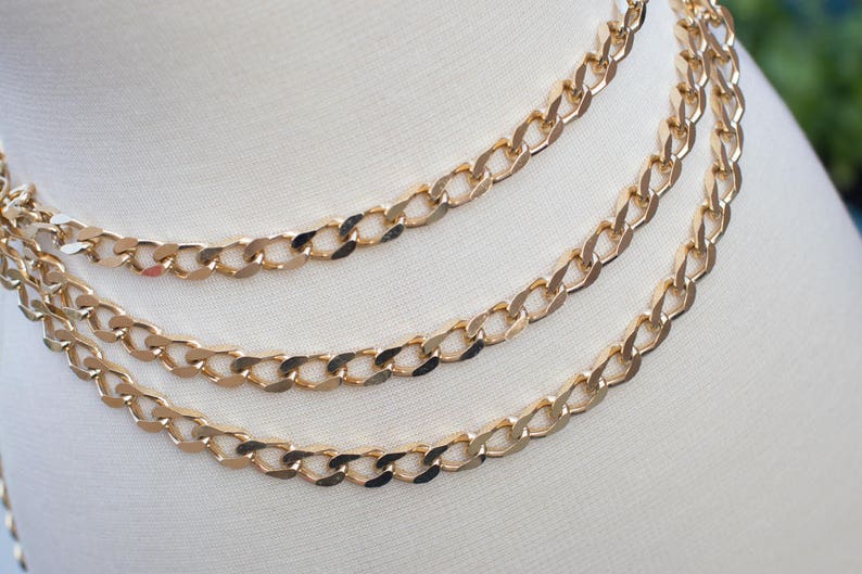 Tiered Belt Necklace Gold Plated Link Chain Bohemian Chic Etsy