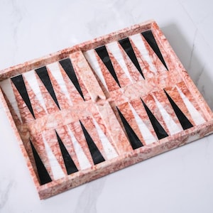 Italian Marble Backgammon Luxury Board for Collectors Heavy Board Table Home Decor Classic Traditional Italian Stone Game Room Decor