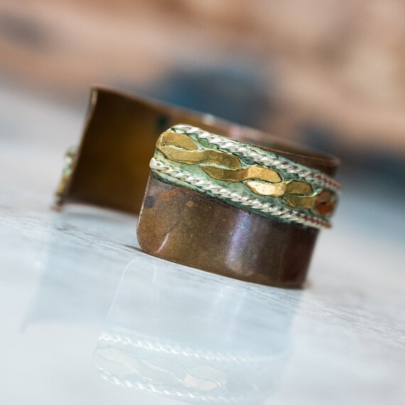 Copper Bracelet Vintage Solid Copper Bohemian Boh… - image 4