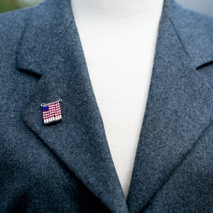 US-Flagge-Pin Präsidenten Perlen Brosche Vintage handgemachte patriotischen Abzeichen Memorial Wahl Unabhängigkeitstag 4. Juli - Aleks Schmuck
