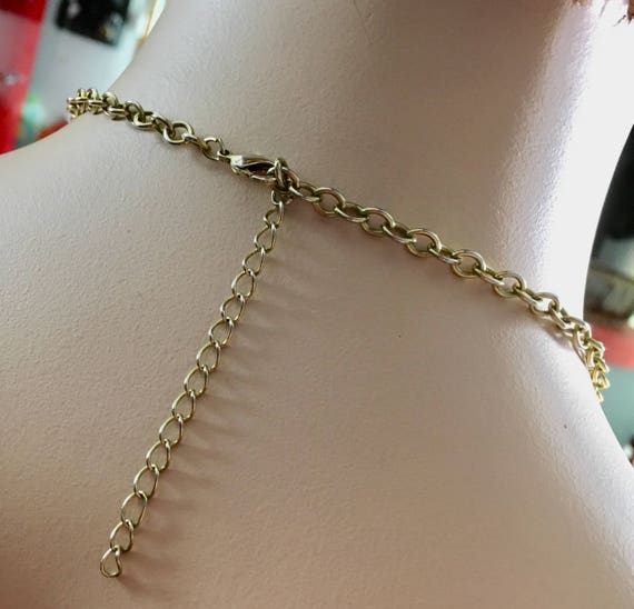 Dangle Drop Necklace Silver Bold Adjustable Colla… - image 3