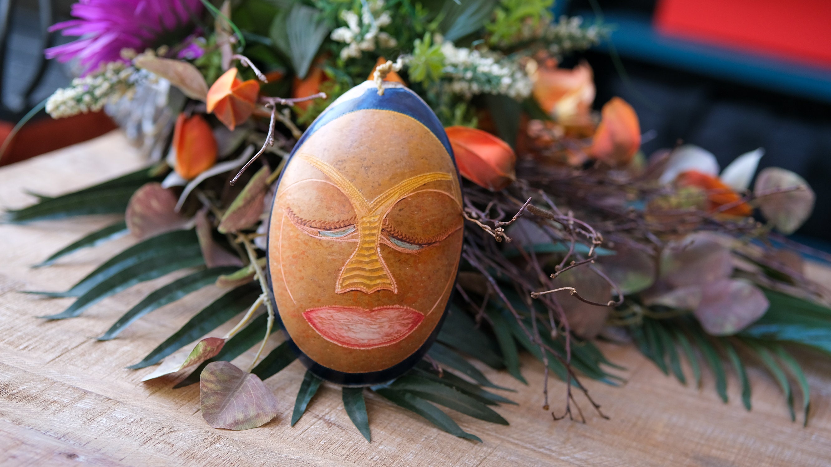 1990's Mask Wall Decor Signed Authentic Venezuela Wall Decor