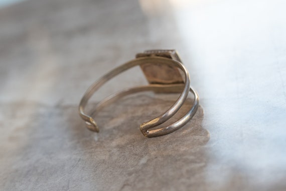 1950's Malachite Bracelet Solid Sterling Silver N… - image 2