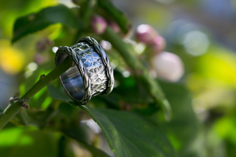 Promise Ring Wedding Band Ring Sterling Silver Textured Band Ring Thick Textured Band Ring Unisex