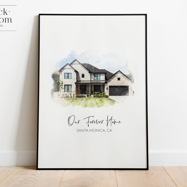 Custom Housewarming Gift | Watercolor House Painting | New Home Portrait | Wedding Christmas Moving Gift From Photo | Digital Illustration