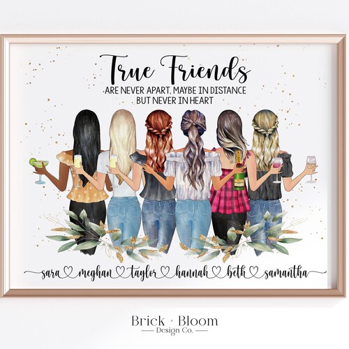 Custom Best Friend Portrait PRINTABLE Personalized BFF Etsy