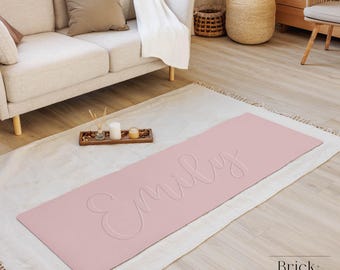 Personalized Embossed Look Name Yoga Mat | Modern Custom Fitness Mat | Pilates Meditation Gift | Home Workout Mat | Exercise Mat for Women