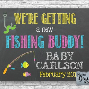 PrintABLE Wir bekommen einen neuen Angel-Buddy! Tafel Schwangerschaft Ankündigung / Foto Prop / Baby / Karte / Zeichen / JPEG-Datei - Social Media
