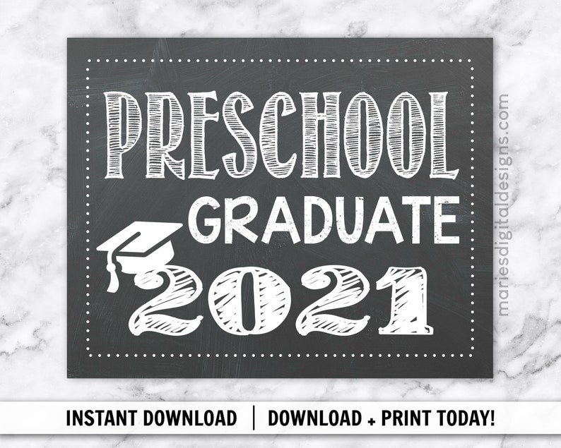 INSTANT DOWNLOAD Preschool Graduate 2021 Printable | Etsy
