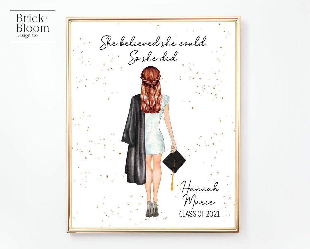 Custom Graduation Portrait | PRINTABLE Personalized Grad Gift ...