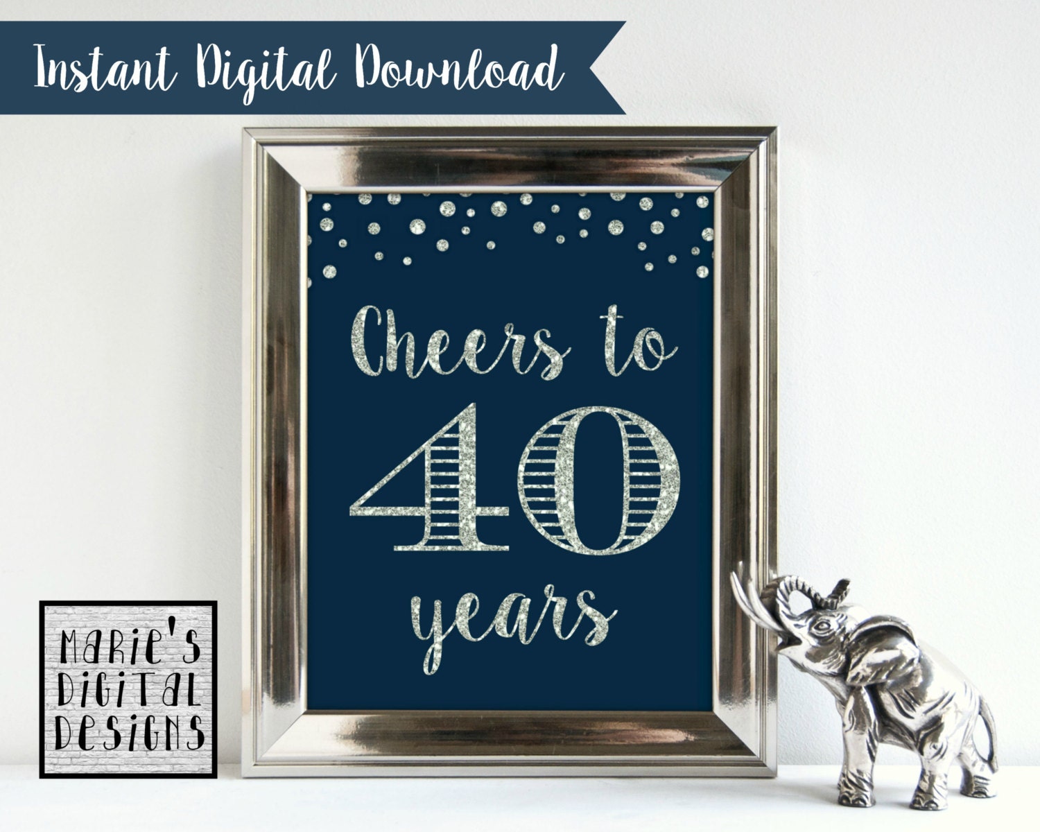 INSTANT DOWNLOAD Printable Cheers to 40 Years / Anniversary | Etsy