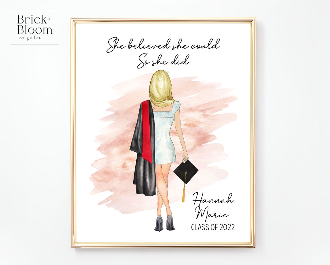 Custom Graduation Portrait | PRINTABLE Personalized Grad Gift ...