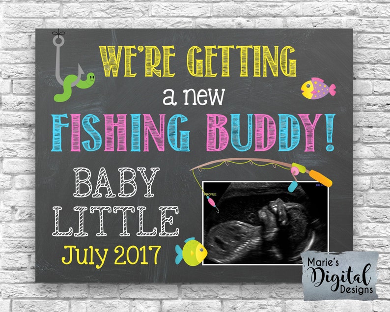 PRINTABLE We're Getting A New Fishing Buddy Pregnancy - Etsy