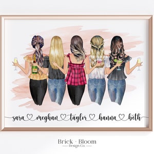 5 Best Friends Gift Personalized Best Friends Print 