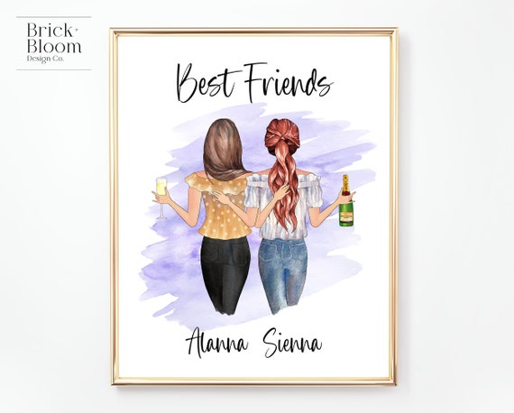 Personalized Best Friends with Male Print art Digital