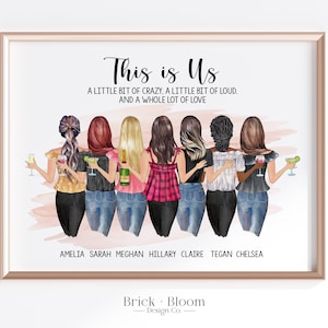 カスタムベストフレンドポートレート | This Is Us 印刷可能なパーソナライズされた BFF 誕生日ギフト | 親友へのクリスマス友情プレゼント | デジタル JPEG