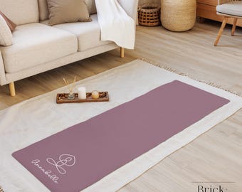 Personalized Yoga Mat | Custom Name Pilates Fitness Mat | Meditation Home Workout Christmas Gift For Women | Exercise Mat | Boho Modern