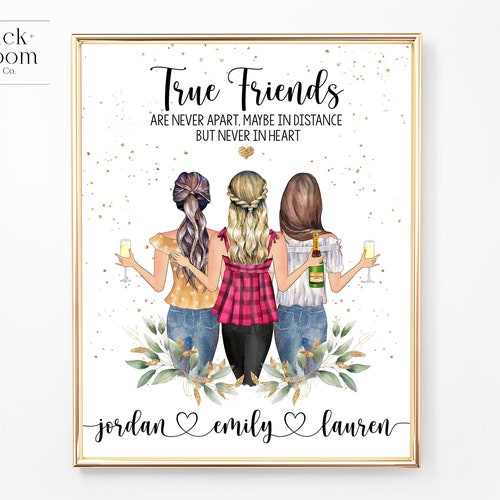 Custom Best Friend Portrait PRINTABLE Personalized BFF Etsy